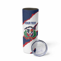 Custom Dominican Republic Football Skinny Tumbler Los Quisqueyanos Crack Style
