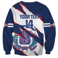 Custom Dominican Republic Football Sweatshirt Los Quisqueyanos Crack Style