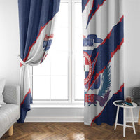 Custom Dominican Republic Football Window Curtain Los Quisqueyanos Crack Style