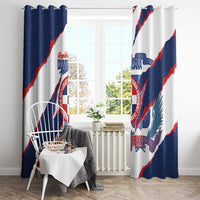 Custom Dominican Republic Football Window Curtain Los Quisqueyanos Crack Style