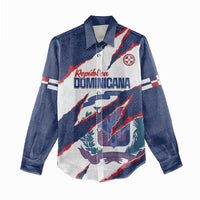 Custom Dominican Republic Football Women Casual Shirt Los Quisqueyanos Crack Style