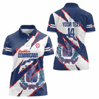 Custom Dominican Republic Football Women Polo Shirt Los Quisqueyanos Crack Style