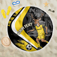 Custom Antigua and Barbuda Football Beach Blanket Go Benna Boys Sporty Deer Mascot
