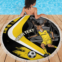Custom Antigua and Barbuda Football Beach Blanket Go Benna Boys Sporty Deer Mascot