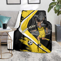 Custom Antigua and Barbuda Football Blanket Go Benna Boys Sporty Deer Mascot