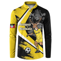 Custom Antigua and Barbuda Football Button Sweatshirt Go Benna Boys Sporty Deer Mascot