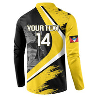 Custom Antigua and Barbuda Football Button Sweatshirt Go Benna Boys Sporty Deer Mascot