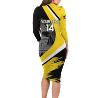 Custom Antigua and Barbuda Football Family Matching Long Sleeve Bodycon Dress and Hawaiian Shirt Go Benna Boys Sporty Deer Mascot