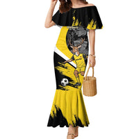 Custom Antigua and Barbuda Football Family Matching Mermaid Dress and Hawaiian Shirt Go Benna Boys Sporty Deer Mascot