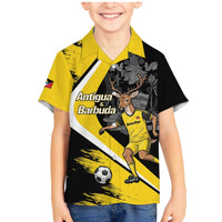 Custom Antigua and Barbuda Football Family Matching Mermaid Dress and Hawaiian Shirt Go Benna Boys Sporty Deer Mascot