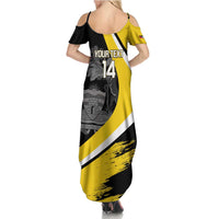 Custom Antigua and Barbuda Football Family Matching Summer Maxi Dress and Hawaiian Shirt Go Benna Boys Sporty Deer Mascot