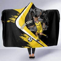 Custom Antigua and Barbuda Football Hooded Blanket Go Benna Boys Sporty Deer Mascot
