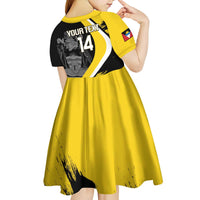 Custom Antigua and Barbuda Football Kid Short Sleeve Dress Go Benna Boys Sporty Deer Mascot