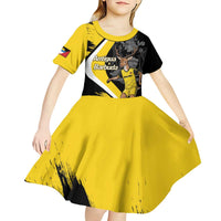 Custom Antigua and Barbuda Football Kid Short Sleeve Dress Go Benna Boys Sporty Deer Mascot