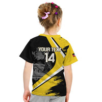 Custom Antigua and Barbuda Football Kid T Shirt Go Benna Boys Sporty Deer Mascot