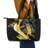 Custom Antigua and Barbuda Football Leather Tote Bag Go Benna Boys Sporty Deer Mascot