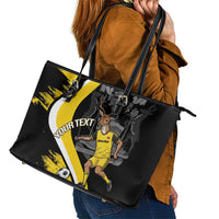 Custom Antigua and Barbuda Football Leather Tote Bag Go Benna Boys Sporty Deer Mascot