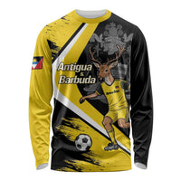 Custom Antigua and Barbuda Football Long Sleeve Shirt Go Benna Boys Sporty Deer Mascot