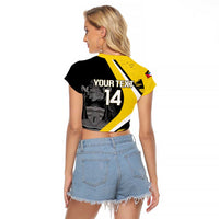 Custom Antigua and Barbuda Football Raglan Cropped T Shirt Go Benna Boys Sporty Deer Mascot