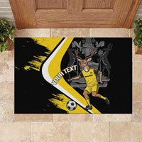 Custom Antigua and Barbuda Football Rubber Doormat Go Benna Boys Sporty Deer Mascot