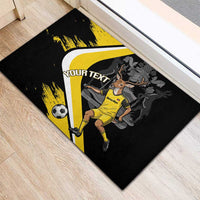 Custom Antigua and Barbuda Football Rubber Doormat Go Benna Boys Sporty Deer Mascot