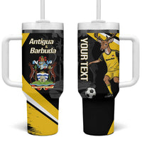Custom Antigua and Barbuda Football Tumbler With Handle Go Benna Boys Sporty Deer Mascot