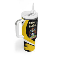 Custom Antigua and Barbuda Football Tumbler With Handle Go Benna Boys Sporty Deer Mascot