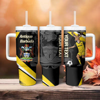 Custom Antigua and Barbuda Football Tumbler With Handle Go Benna Boys Sporty Deer Mascot