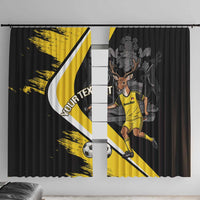 Custom Antigua and Barbuda Football Window Curtain Go Benna Boys Sporty Deer Mascot