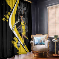 Custom Antigua and Barbuda Football Window Curtain Go Benna Boys Sporty Deer Mascot