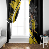 Custom Antigua and Barbuda Football Window Curtain Go Benna Boys Sporty Deer Mascot