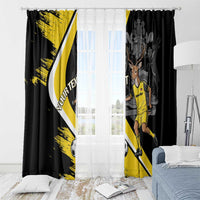 Custom Antigua and Barbuda Football Window Curtain Go Benna Boys Sporty Deer Mascot