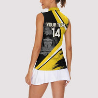 Custom Antigua and Barbuda Football Women Sleeveless Polo Shirt Go Benna Boys Sporty Deer Mascot