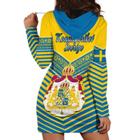 Sweden Hoodie Dress Swedish Independence Day Scandinavia Pattern - Wonder Print Shop