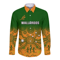 Personalised Australia Rugby Long Sleeve Button Shirt Go Wallaroos Pacific Indigenous Version 2023 - Wonder Print Shop