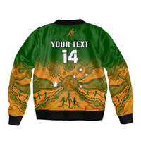 Personalised Australia Rugby Sleeve Zip Bomber Jacket Go Wallaroos Pacific Indigenous Version 2023 - Wonder Print Shop