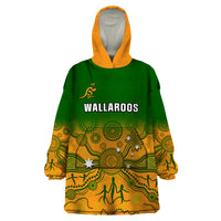 Personalised Australia Rugby Wearable Blanket Hoodie Go Wallaroos Pacific Indigenous Version 2023 - Wonder Print Shop