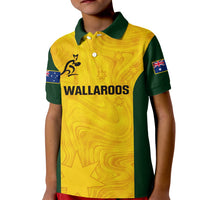 Personalised Australia Rugby Kid Polo Shirt Go Wallaroos Pacific Simple Version 2023 - Wonder Print Shop