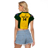 Personalised Australia Rugby Raglan Cropped T Shirt Go Wallaroos Pacific Simple Version 2023 - Wonder Print Shop