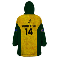 Personalised Australia Rugby Wearable Blanket Hoodie Go Wallaroos Pacific Simple Version 2023 - Wonder Print Shop