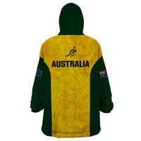 Australia Rugby Wearable Blanket Hoodie Go Wallaroos Pacific Simple Version 2023 - Wonder Print Shop