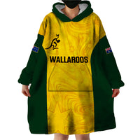 Australia Rugby Wearable Blanket Hoodie Go Wallaroos Pacific Simple Version 2023 - Wonder Print Shop