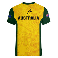 Australia Rugby Women V Neck T Shirt Go Wallaroos Pacific Simple Version 2023 - Wonder Print Shop