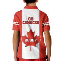 Canada Rugby Kid Polo Shirt Go Canucks Maple Leaf Pacific 2023 - Wonder Print Shop