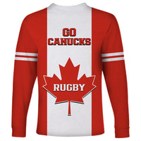 Canada Rugby Long Sleeve Shirt Go Canucks Maple Leaf Pacific 2023 - Wonder Print Shop