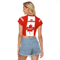 Canada Rugby Raglan Cropped T Shirt Go Canucks Maple Leaf Pacific 2023 - Wonder Print Shop