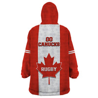 Canada Rugby Wearable Blanket Hoodie Go Canucks Maple Leaf Pacific 2023 - Wonder Print Shop