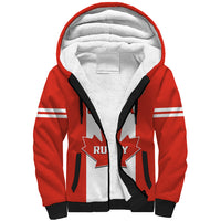Personalised Canada Rugby Sherpa Hoodie Go Canucks Maple Leaf Pacific 2023 - Wonder Print Shop