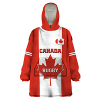 Personalised Canada Rugby Wearable Blanket Hoodie Go Canucks Maple Leaf Pacific 2023 - Wonder Print Shop
