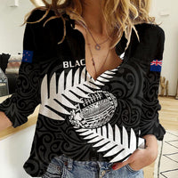 Aotearoa Rugby Women Casual Shirt Go Black Fern Pacific NZ Maori 2023 - Wonder Print Shop